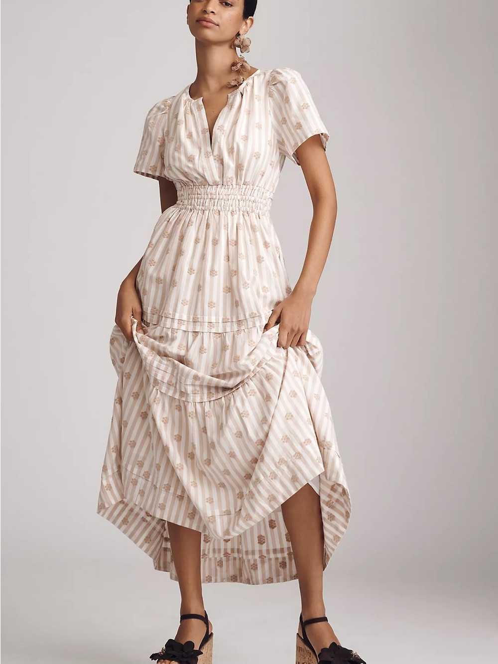 Somerset Anthropologie Embroidered Floral Maxi Dress XL 100% Cotton Sold Out